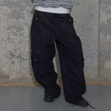 CROSS POCKET CARGO PANTS (BLACK) F25ZD976