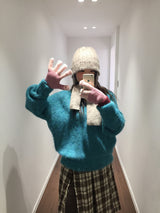 ウールブレンドマフラービーニー (5 Colors)