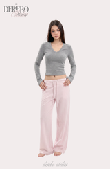 mood check cotton banding casual pants (LONG TYPE)