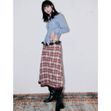 Overlay Panel Stripe Shirt [Vintage blue]