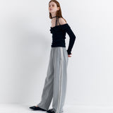 Lace Lining Track Pants_Melange Gray