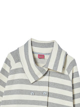 STRIPE COLLAR JACKET GREY