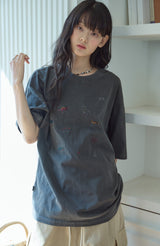 26SS★ Dino Stitch Embroidered Pigment Short Sleeve Tee