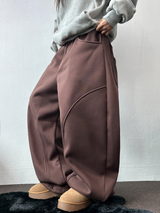 FLEECE-PICKABLE❤HARDY CIRCLE LINE BALLOON LONG SWEAT PANTS🤎🩶🖤3COLOR
