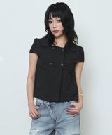 2ボタン ブラウス (black)