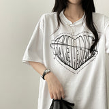 Face Heart Boxy Fit Short Sleeve T-shirt