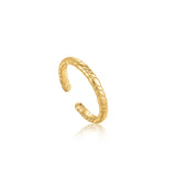 [Stefanie Michova, Girls' Generation Hyoyeon Worn] スムースツイストシンバンド925シルバー+ 14kゴールドメッキ調整可能サイズリングR038-01G