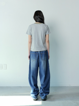 DEMON SIDE DIRTY LOGO DENIM BANDING PANTS UNISEX