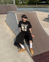 キディングキャットプリントショートスリーブTシャツ