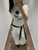 ロージーオフショルダーTシャツ (3color)