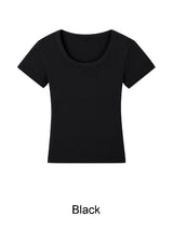 Heren Slim U-Neck Short Sleeve T-shirt