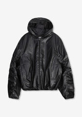 MT フーディ レザー ボンバー パディング