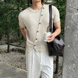 LMN Unbalanced Linen Round Knit Cardigan (4 colors)