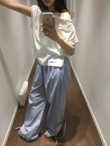 フォグオフショルダーTシャツ (4color)