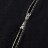 Stripe knit zip-up jacket / Black