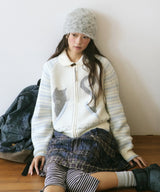 LOVE SELLER LEOPARD KNIT BEANIE GREY(CV2GFUAB31A)