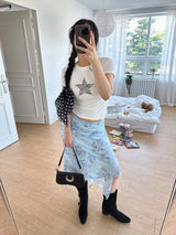 シュシュフローラルアンバランススカート
