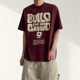 ビルド ヴィンテージ クラック プリント ショートスリーブ Tシャツ