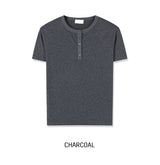 Montes Crop Henley Neck Short Sleeve T-shirt