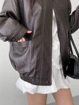 soft leather jumper