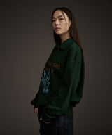 W BLUEBIRD HALF ZIP-UP SWEATSHIRT GREEN
