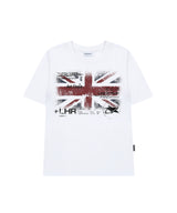 ユニオンジャックヴィンテージグラフィックレギュラーフィットTシャツ -ホワイト