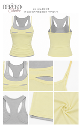 Lemon slit layered sleeveless t-shirt