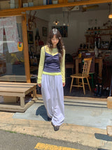 [unisex] ラカーニスタープリンティングバンディングワイドパンツ