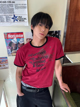 アーカイブユニコーンリンガーショートスリーブ バーガンディー