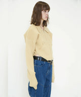 CUTTING DOUBLE ZIP KNIT CARDIGAN
