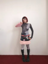 OurHappy Original cat print grey top