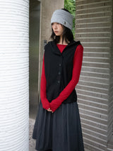 FLARE RIB SKIRT (CAHRCOAL)