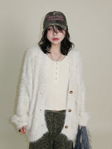 Featheryan Rouge Long Angora Cardigan