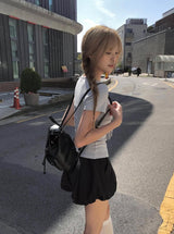 ナーディ チェックタイ シャーリング スリム ショートスリーブ Tシャツ