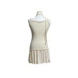 (4color) Wave Flare Sleeveless Tee (Tie Muffler Set)