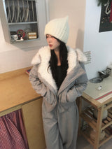 Fur zip-up set