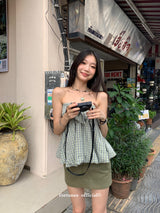 カーキスティーディHラインミニスカート
