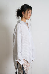 334 Oversized Striped Shirt (Ivory)