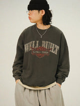MN WELL BUHT プリンティングピグメントスウェットシャツ