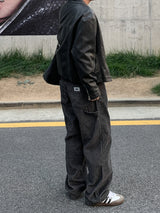 Vintage biker leather jacket