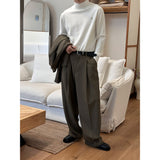[SET UP가능] Deep one tuck wide slacks(2color)