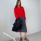 Rolling Knit Cardigan _Vivid Red