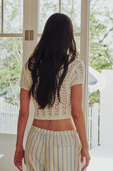 Sheer Crop Knit Top (IVORY)