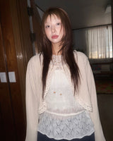 (3color) Romantic Shirring Sheer Knit