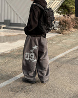Nover Back Patch Fleece Sweat Pants