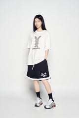 25SS ストライプラビットショートスリーブTシャツ クリーム