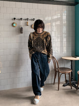 ライオン ヴィンテージ ニット ロングスリーブ Tシャツ