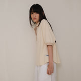ハーフオープンカラーTシャツ