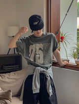 Pauline 75 レタリングピグメント半袖Tシャツ