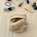 Clam ラウンドポーチ _ コーデュロイココナッツ